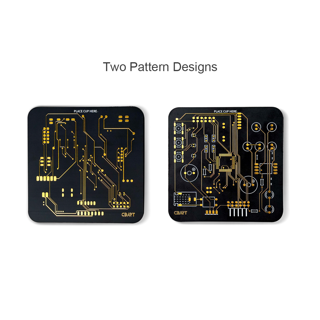 CBART Gold-plated Circuit Board Coasters Decorative Bar Wine Office Drinks Coasters